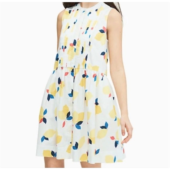kate spade Dresses & Skirts - Kate Spade Lemon Zest Cotton Shirtdress in White sz XS